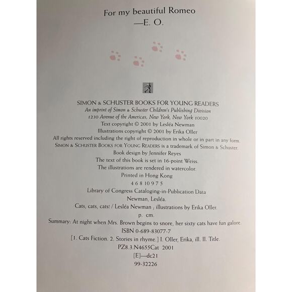 2001 Cats, Cats, Cats! by Leslea Newman, Illustrated by Erika Oller - Picture 3 of 6